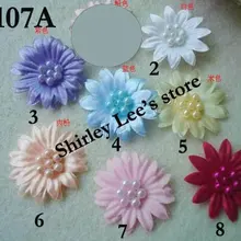 800 шт. 3.5 см атласная лента цветы ж/жемчуг, фантазии антикварной- в некоторых странах