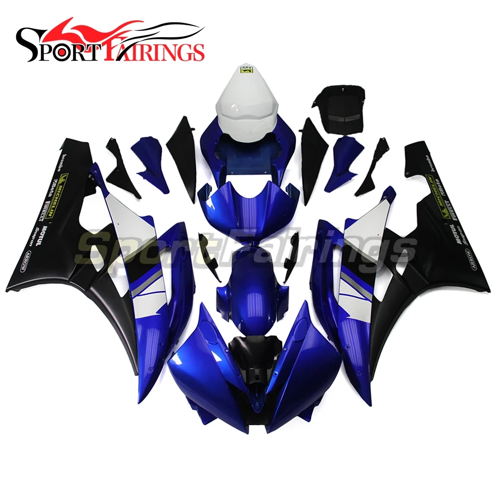 

Fairings For Yamaha YZF600 R6 Year 06 07 2006 2007 Injection ABS Motorcycle Fairing Kit Bodywork Cowling Blue White Matte Carene
