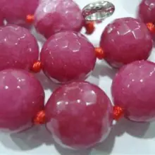 Натуральный 10 мм граненый Рубин Круглый ожерелье из драгоценных камней и бисера 1" AAA