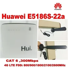 Unlocked cat6 300Mbps Huawei e5186 E5186s-22a 4g LTE wireless router 4g wifi dongle Mobile hotspot unlocked huawei e5573 e5573s 606 cat4 150m 4g wifi router wireless mobile wi fi hotspot 4g lte fdd 700 1800 2100 2600mhz