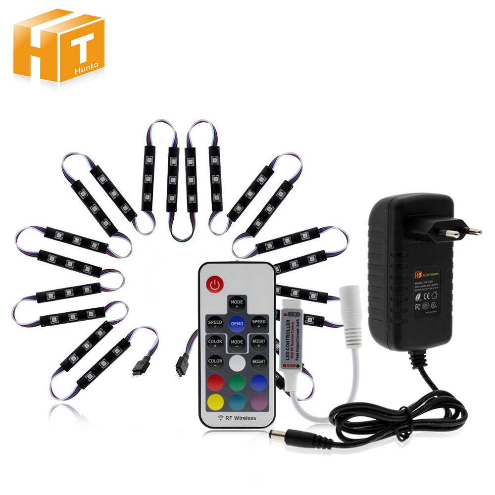 

20Pcs/40Pcs 5050 DC12V DIY LED Injection Modules Strip Set Waterproof RGB/White/Warm White+ Controller + Power Adapter