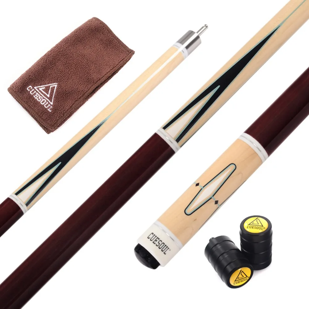 

Cuesoul Full Canadian Maple 58 inch 1/2 Split Quick Release Stainless Steel Joint Pool Cue Billiard Cue America 9 Ball Cue