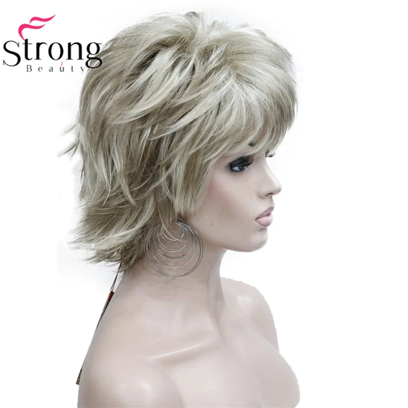 StrongBeauty короткий флип-ап блонд микс полный синтетический парик выбор цвета