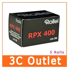 5 рулонов Rollei RPX 400 черно-белая 135 пленка 35 мм 36 exp