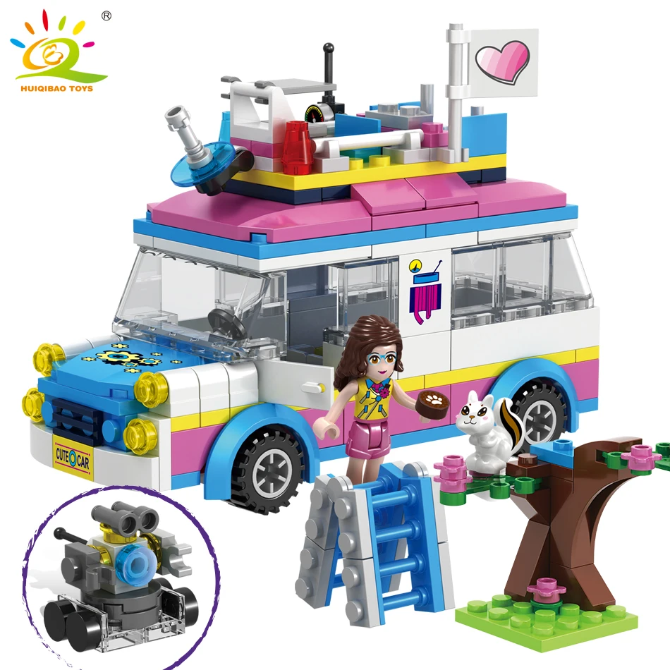 

252pcs Girls Scientific Mission Car Truck Building Blocks Compatible Legoingly Friends Figures DIY City Bricks Toys for Children