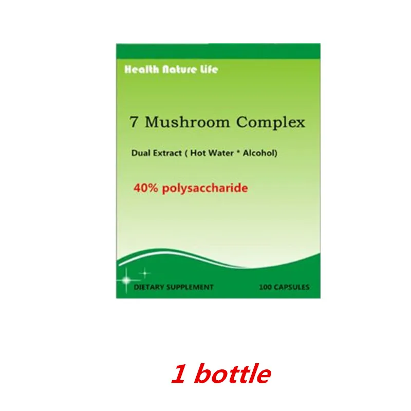 Гриб комплекс Чага Cordyceps Reishi Лев грива Maitake турция хвост Shiitake x 100 шт - Цвет: 1 bottle