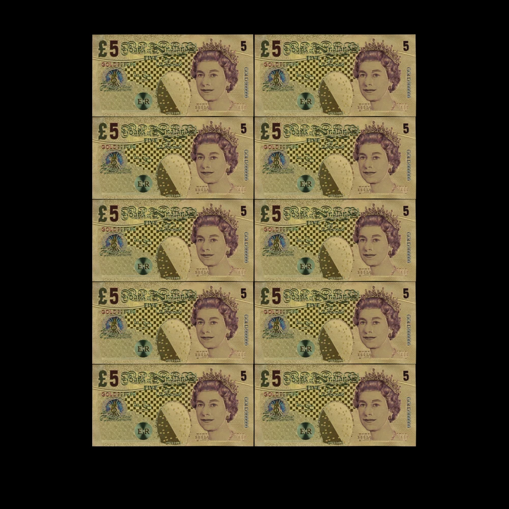 10 шт./лот Соединенного Королевства 50 фунтов красочные банкнота из золотой фольги с покрытыем цвета чистого 24 каратного золота GBP банкнот стоит сбора, если изделие вручается в виде подарка - Цвет: style 1