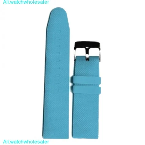 22mm Deep Sky Blue Silicone Jelly Rubber Unisex Watch Band Straps WB1062P22JB