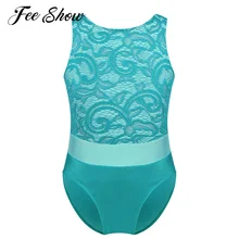 Детская одежда для девочек; трико для танцевальной гимнастики; кружевной топ без рукавов; лиф для балерины; трико для девочек; танцевальный костюм для балета