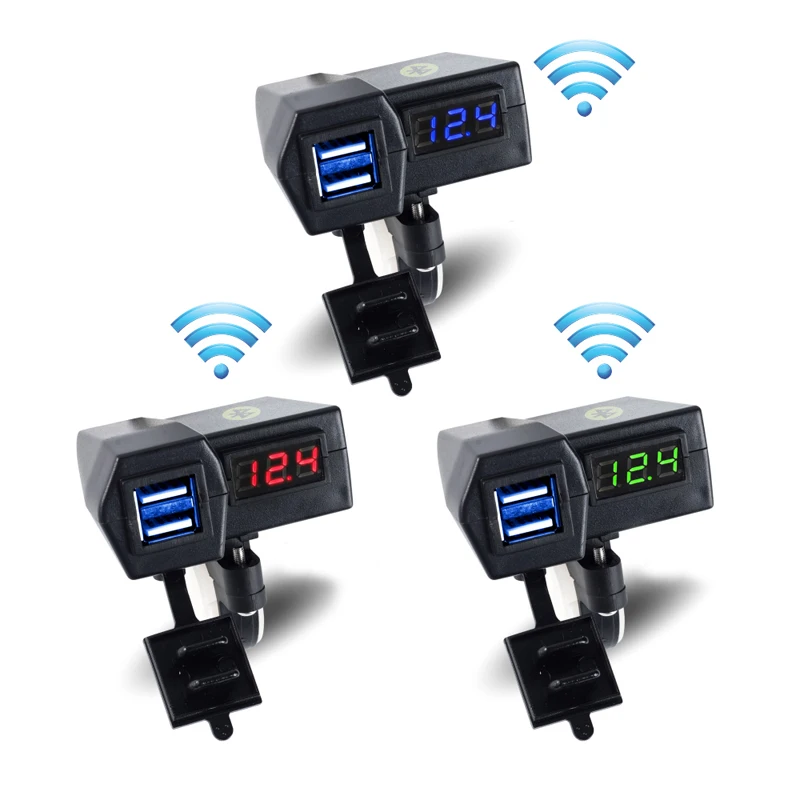 12V мотоцикл двойной USB скутер прикуриватель зарядное устройство с Bluetooth руль