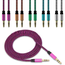 1m Nylon Jack Audio Cable 3.5 mm to 3.5mm Aux Cable Male to Male Gold Plug Car Aux Cord for iphone 7 for Samsung Speaker 1m Nylon Jack Audio Cable 3.5 mm to 3.5mm Aux Cable Male to Male Gold Plug Car Aux Cord for iphone 7 for Samsung Speaker
