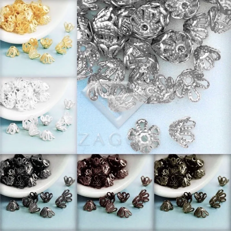 

20g Approx 100Pcs Flowers Filigree Bead Caps Findings 4x6x6mm Jewelry Making End Caps FAST SHIP Wholesale