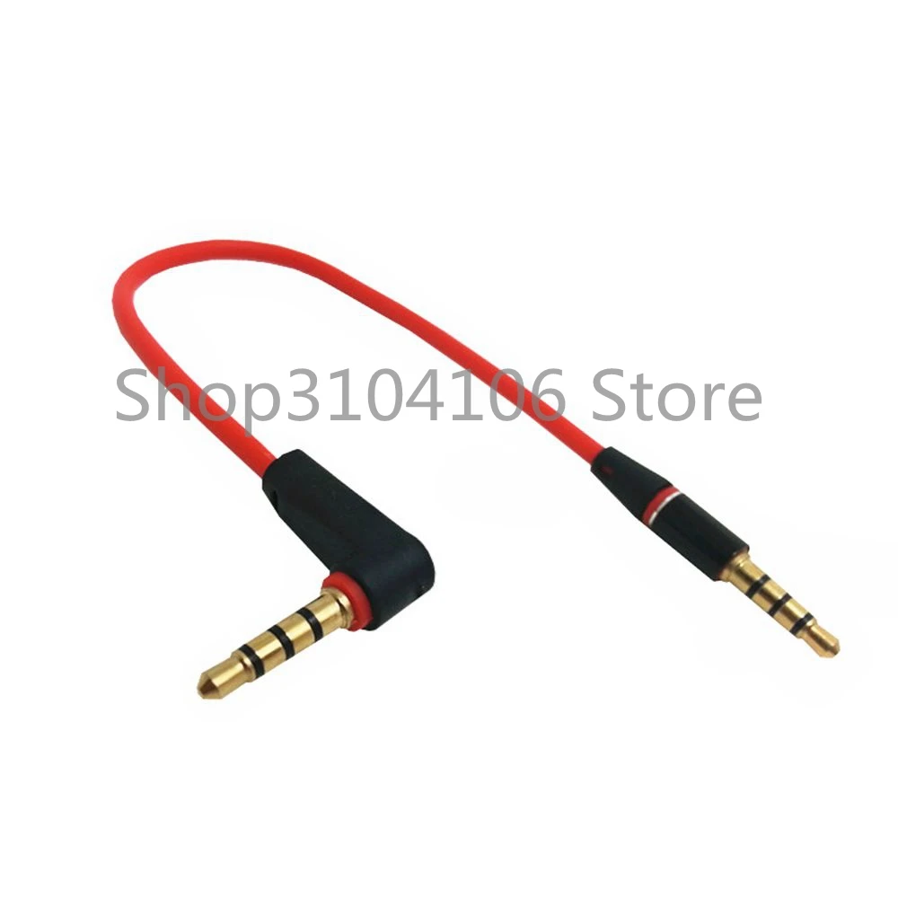 20cm 90 Degree Angled Short 4 pole 3.5mm to 3.5mm Audio Cable Plug jack 3.5 male to male Car Sound Wire headphone for phones