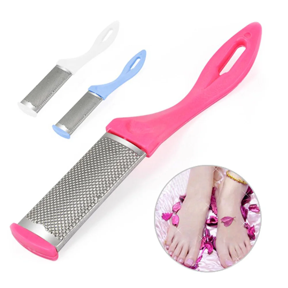 

2 Pcs Double-Sided Curved Foot Grinder Stainless Steel&Scrub Surface Dead Skin Remover Pedicure Grinding Tool (Random Color) As
