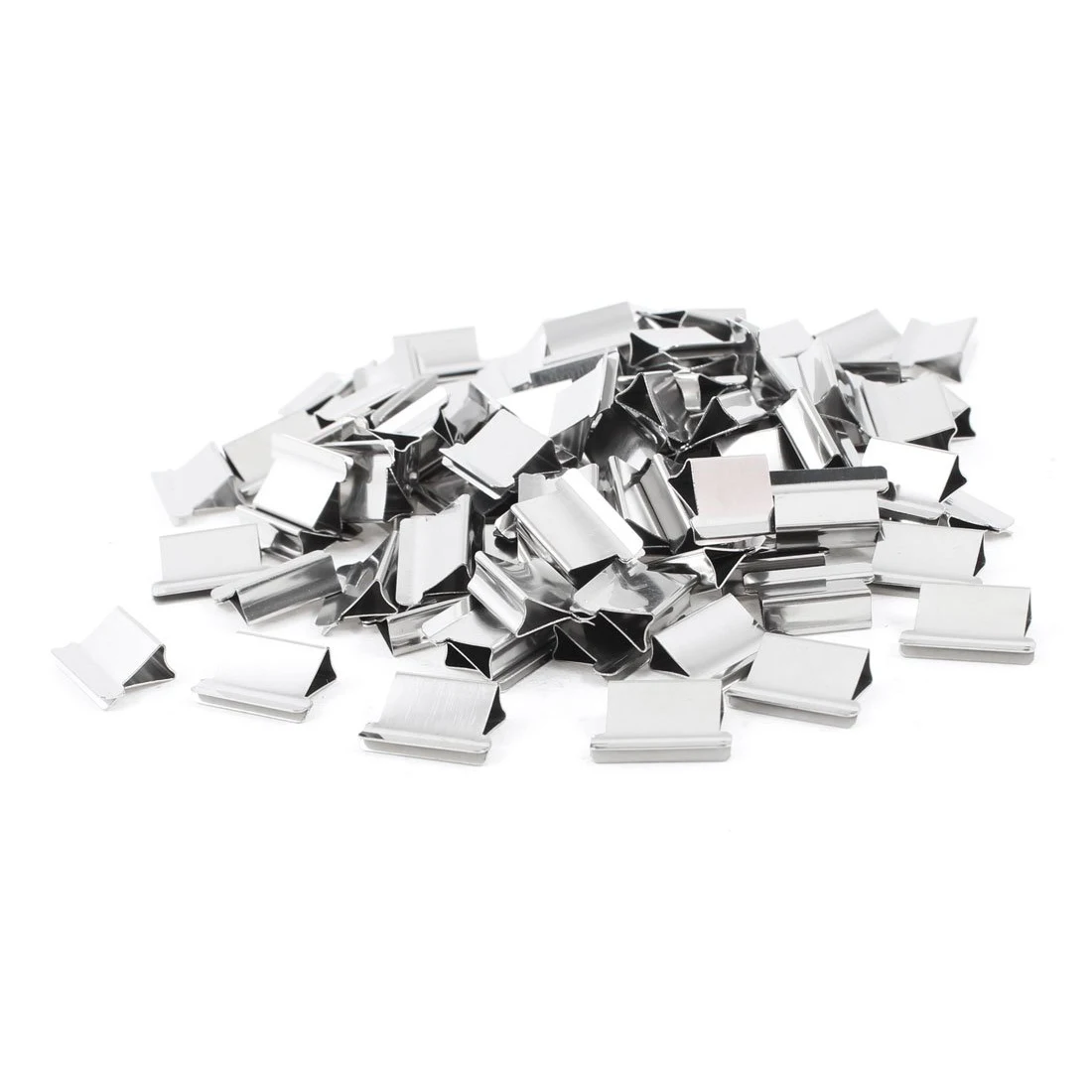 100 pcs 15mm x 10mm x 5mm Metal Reusable Refill for Clam Clips Dispenser-in Clips from Office
