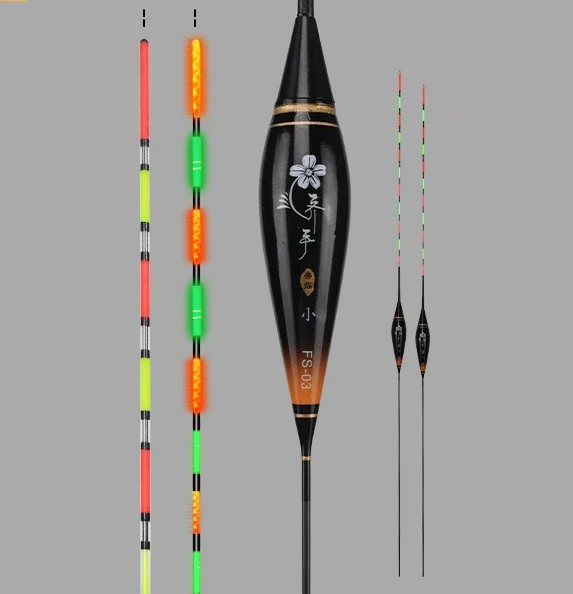 

Fine night fishing float with LED tail and light body sensitive and clear 3 pcs