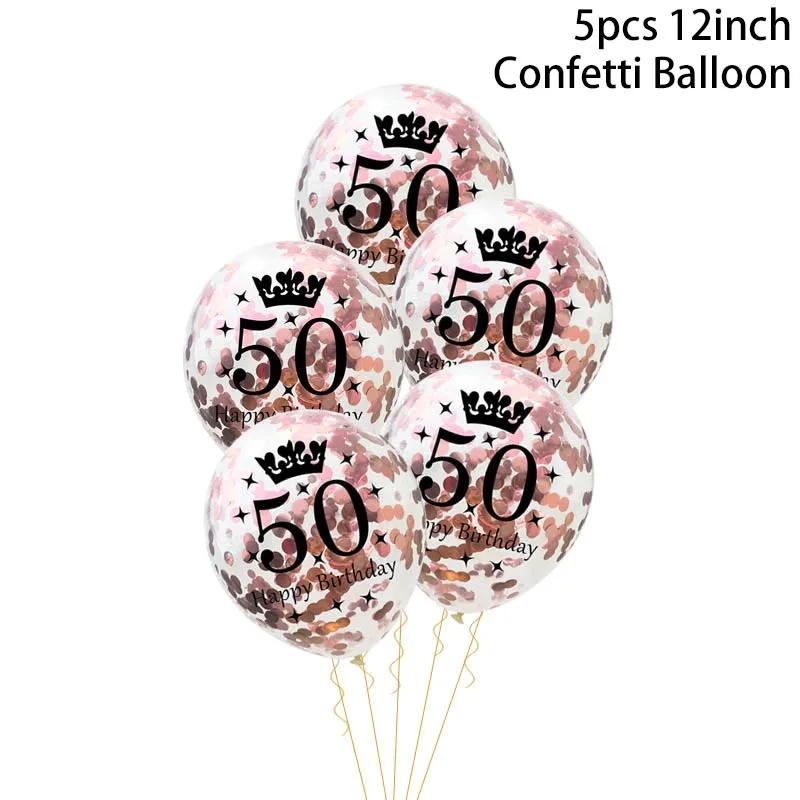 50 rose gold WEIGAO 30/40/50/60th латексные шары для взрослых Декор ко дню рождения конфетти воздушные шары Юбилей День рождения украшения 30 лет воздушные шары - Цвет: 50 rose gold