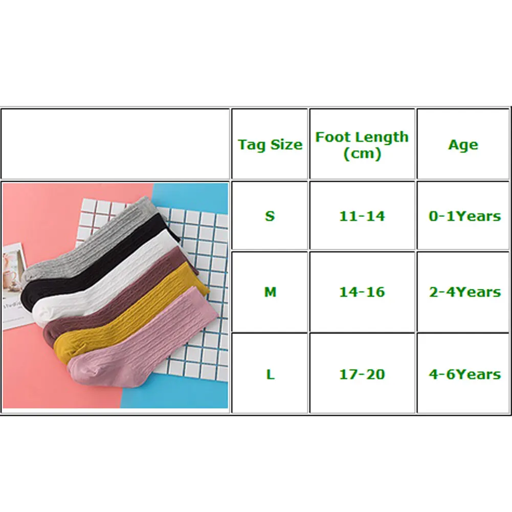 Гольфы для новорожденных в английском стиле; однотонные длинные носки для маленьких девочек и мальчиков; аксессуары для носков