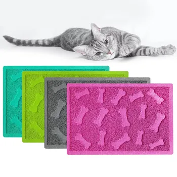 

Dog Puppy Square PVC Feeding Dish Bowl Table Mats Wipe Easy Cleaning Pet Small Pad Placemat Cat Litter Mat Supplies Pets
