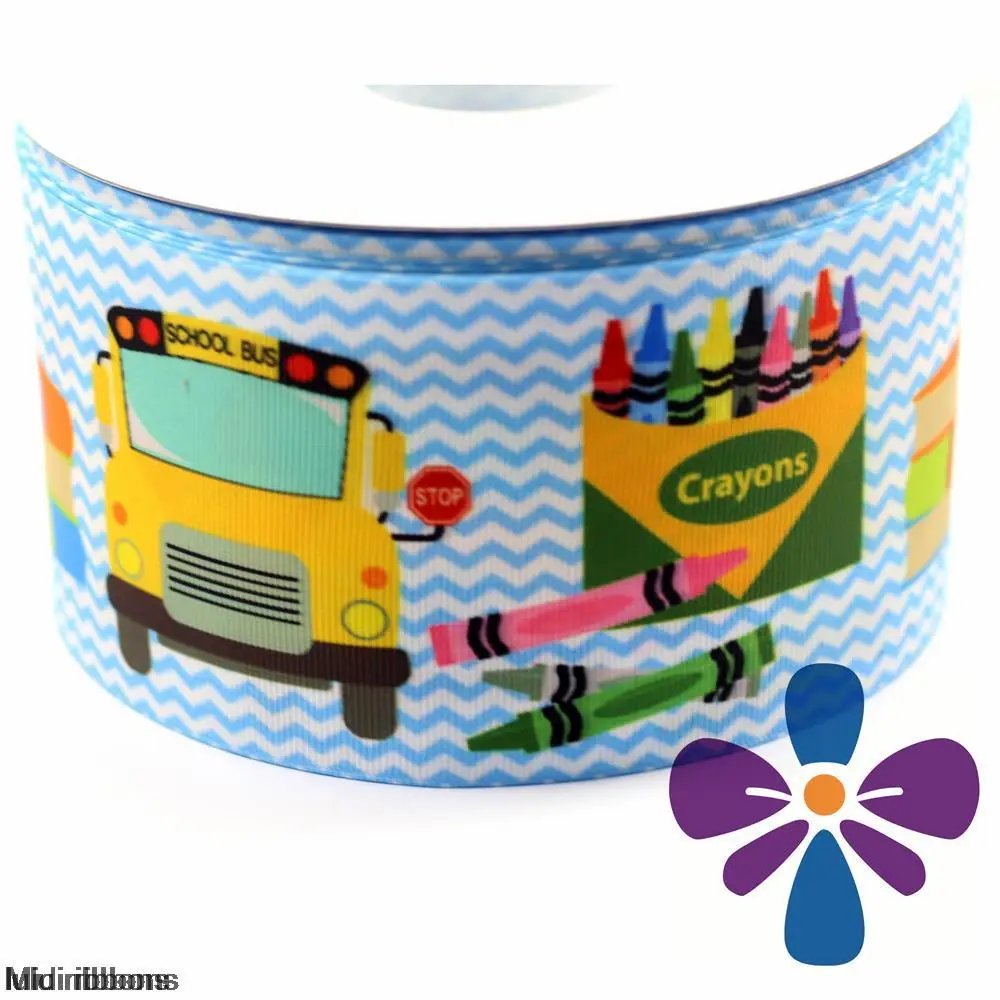 Ribbon Bow On School Bus Embroidery
