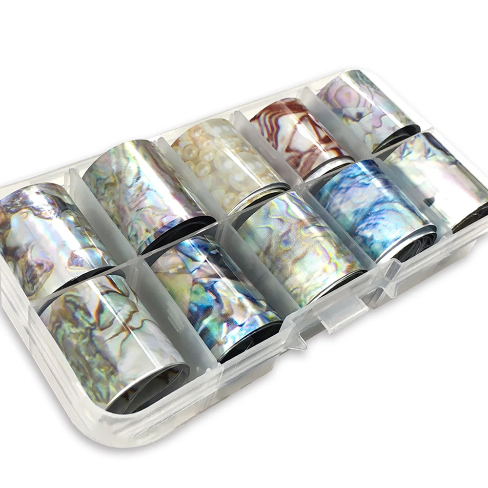 

1 Box Shell Nail Foil Holiday Seaside Design Nail Transfer Foil Sticker Manicure Nail Art Decorations