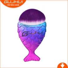 GUJHUI 1pcs Mermaid Shape Makeup Brush Powder Blush Foundation Cosmetic Fish Brush Makeup Tools Mermaid Brush Makeup ob