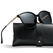 Женские очки для вождения поляризованные солнцезащитные очки с металлической оправой круглые винтажные классические