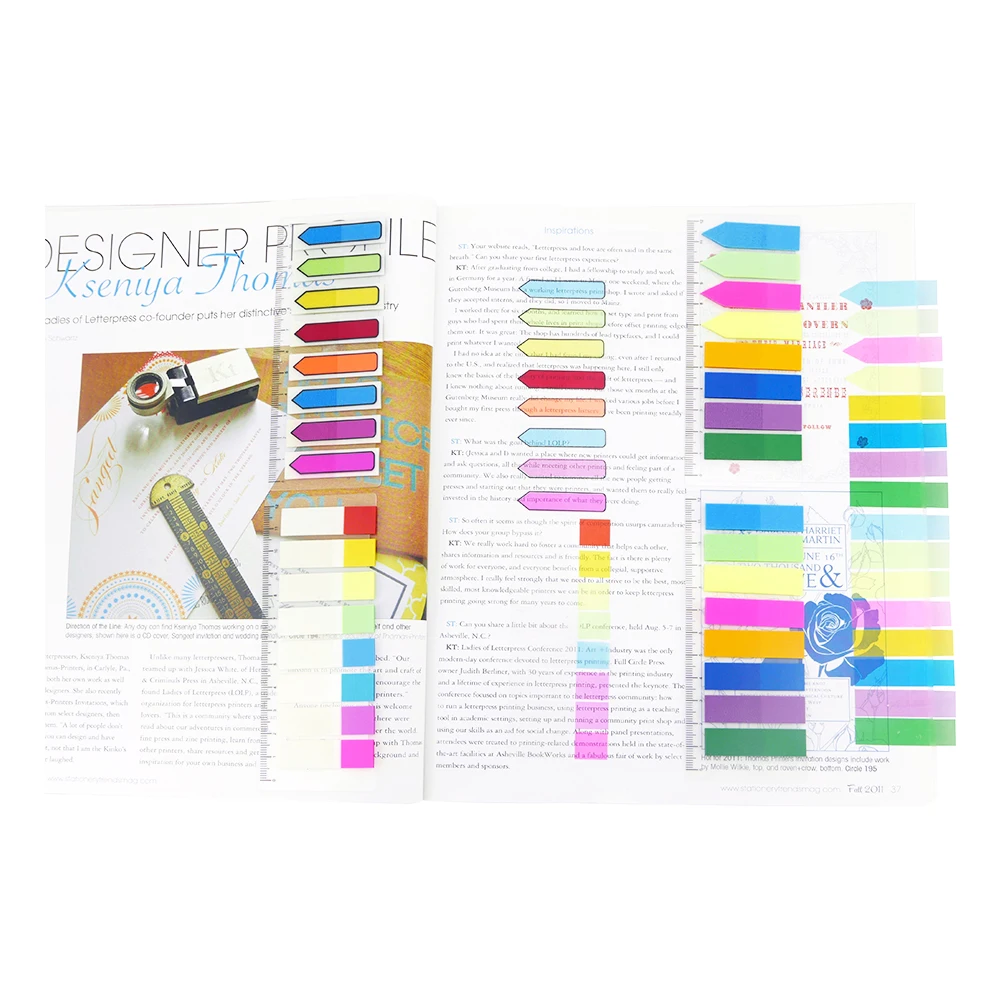 

4A Sticky Notes Flags Set Neon Color Stationery Page Marker Index Label Transparent Tabs Stickers Planner Memo Flag 4A 60237