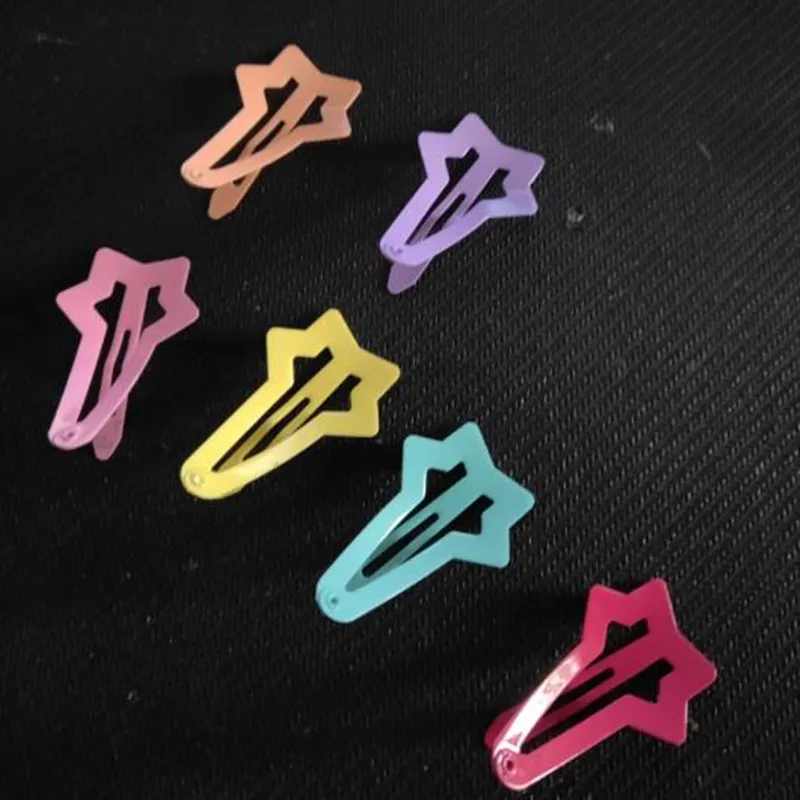 

Pet accessories BB clip dog hairpin Children's paint bb clip long tail five-pointed star hairpin clip 4.5cm 12pcs/lot