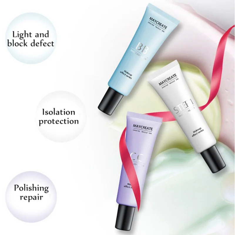 3pcs Moisturizing Brighten BB & CC Cream Foundation Concealer Face