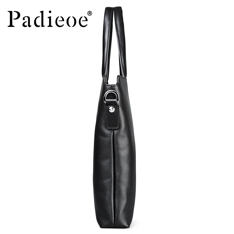 Padieoe جديد مصمم العلامة التجارية جلد البقر الحقيقي الرجال حقيبة الأزياء بلون حقيبة كتف للرجال حقيبة لاب توب لأغراض العمل