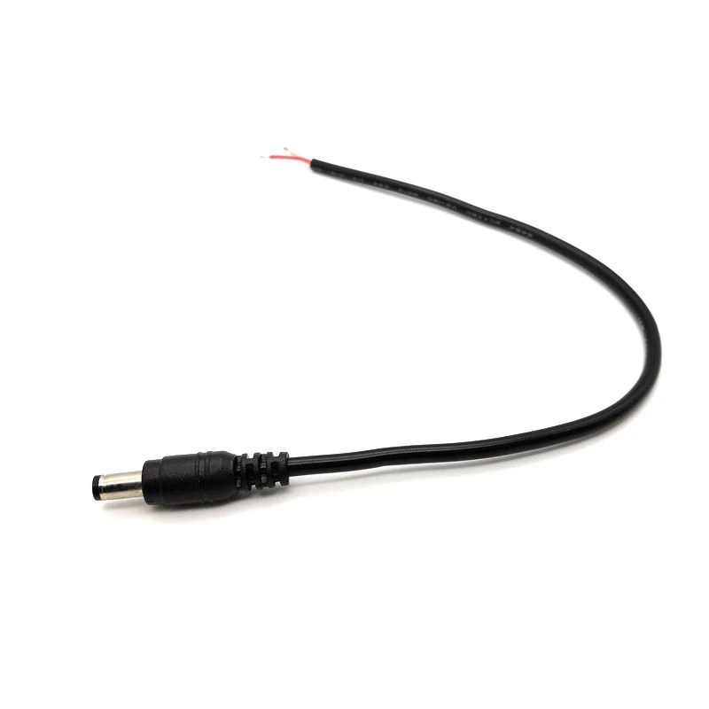 

100pcs DC Power Plug Single Male 5.5*2.1mm / 5.5x2.1mm with Power Cable Cord Length 29-30cm 3A 4A Copper Wire Core High Quality
