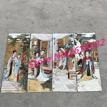 

Hot Nepal Tangka portrait tapestry meilanzhuju Buddhism four screen silk painting painting during the Cultural Revolution #9880