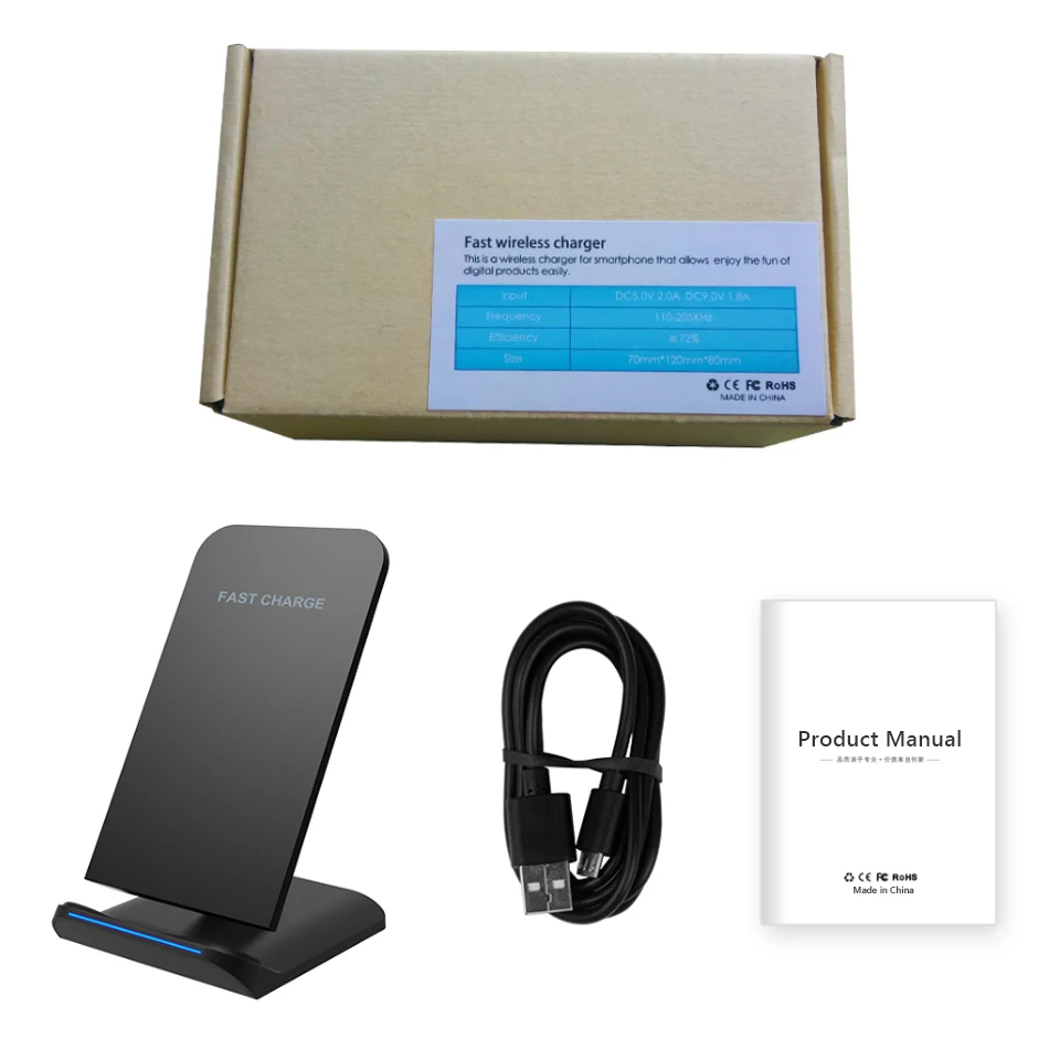 !ACCEZZ LED 7.5W Fast Qi Wireless Charging For iPhone X 8 Plus XS MAX XR Xiaomi MIX 2S 10W Vertical Charger For Huawei Mate RS (7)