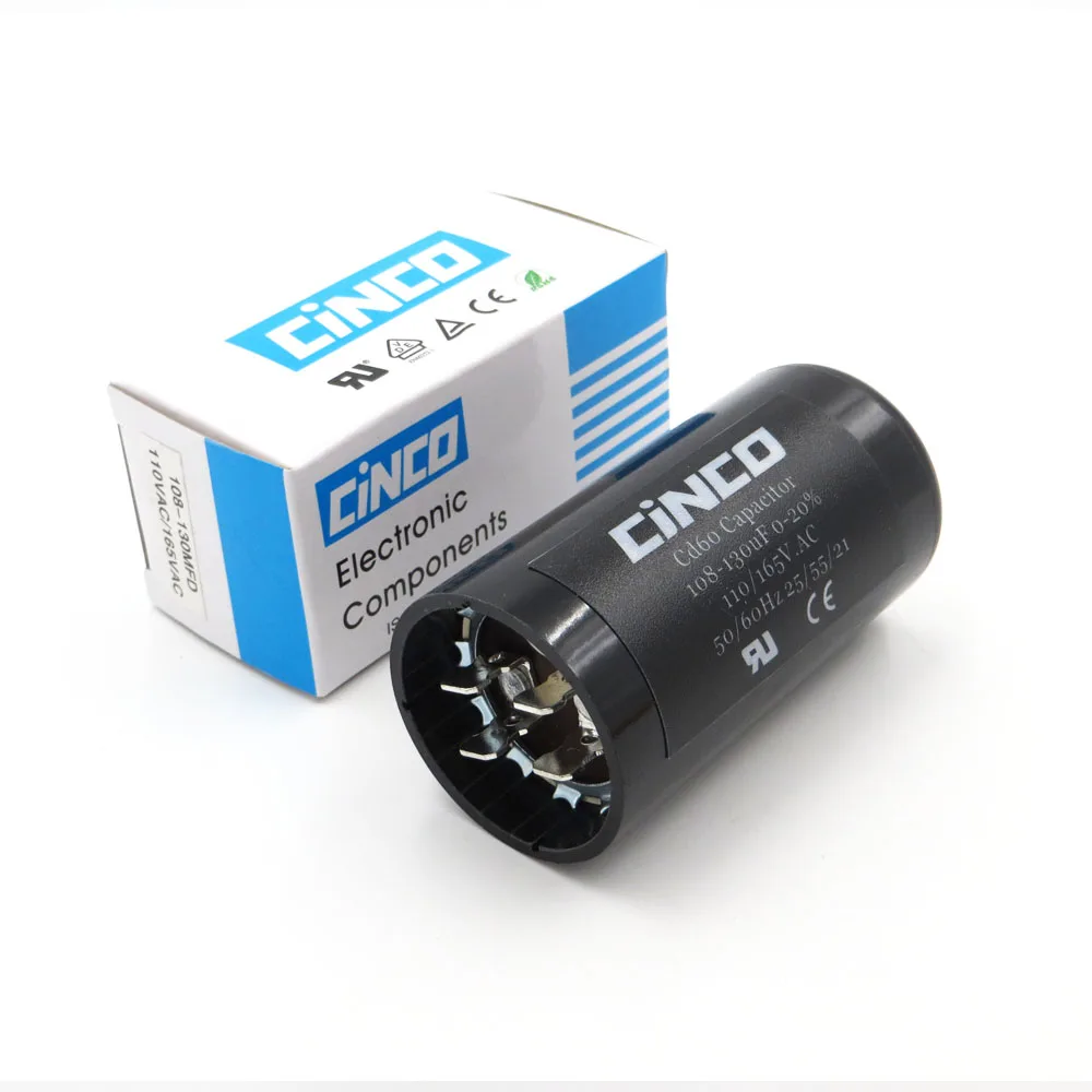 

108-130uF 110V 125V 165V CD60 Motor Start Capacitors RV Motor Starting 108-130 mfd uf Compressor HVAC Electrolytic 110VAC 125VAC