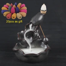 Держатель для курильницы с керамическим водопадом лотоса, ладан, домашний декор, Офисная буддийская Арома, кадильница