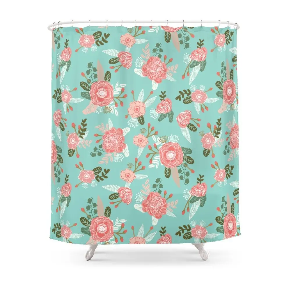 Flowers Pastel Mint Painting Watercolor Abstract Minimal Gender Neutral