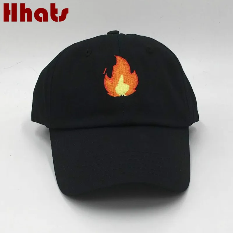 

which in shower stitched Unstructured flame baseball cap embroidery women men curved snapback dad hat summer fire emoji sun bone