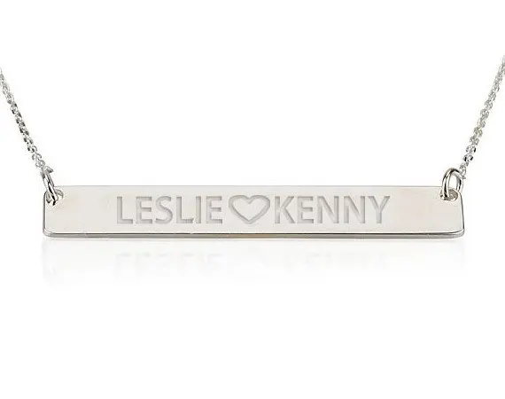 

Wholesale Personalized Name Necklace 925 Sterling Silver Engraved Heart Bar Nameplate Jewelry Valentine's Gift collar