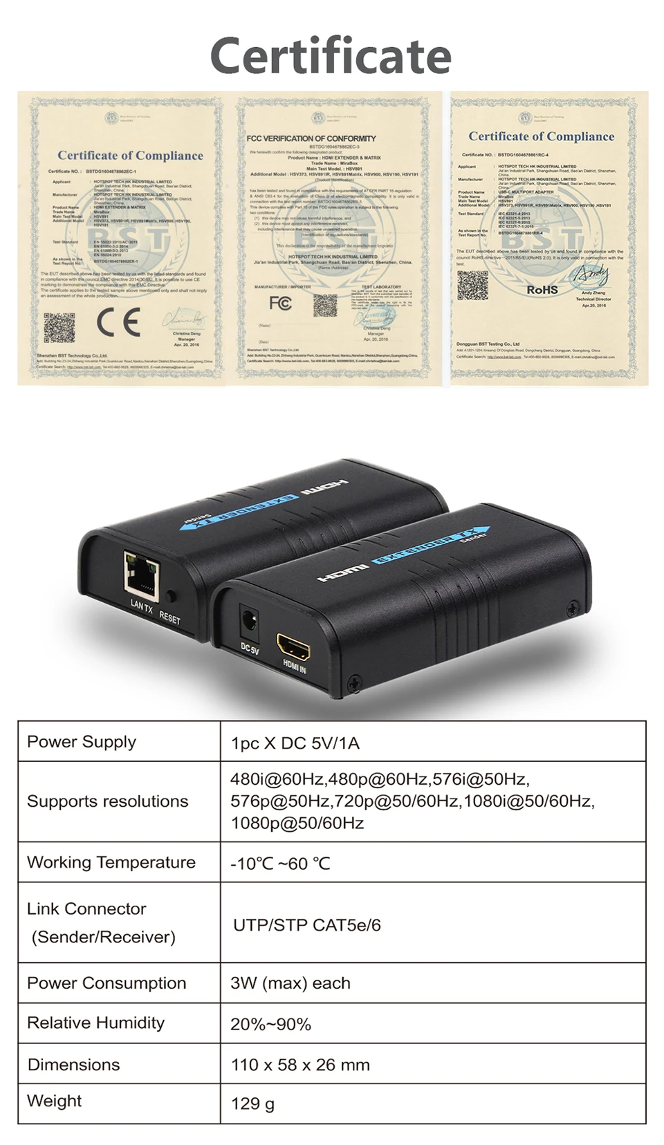 HSV373 HDMI LAN Extender Over TCP IP Via Cat5 5e 6 UTP STP Network Cable Rj45 Full HD HDMI Ethernet Transmitter and Receiver (12)