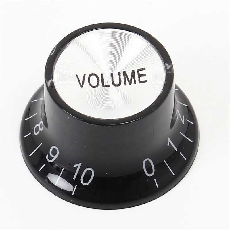 Black Volume Guitar Knobs Potentiometer Cap Top Hat for SG/LP Style