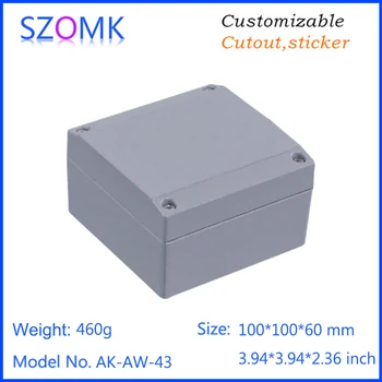 

1 piece, 100*100*60mm szomk amplifier die casting aluminium waterproof enclosure for pcb design electrical project box