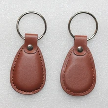 50 шт. 125 кГц TK4100 ID карты кожаные брелоки кожа держателей карт ID брелок карты цепочка для ключей из кожи ID карты доступа удостоверение личности