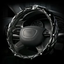 Роскошный кожаный чехол рулевого колеса автомобиля с алмазной короной, женские хрустальные стразы, чехлы на руль для Chevrolet benz Mercedes