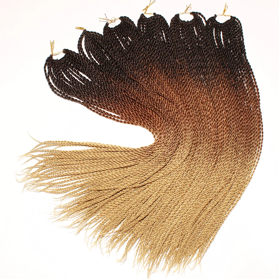 Qp волосы предварительно твист вязание крючком синтетические волосы для наращивания 6 пакетов Омбре крючком косы Сенегальские твист волосы 2" 30 прядей