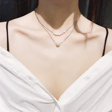 Новая мода, колье с двойным жемчугом, цепочка с костями, ювелирное ожерелье, женское ожерелье, подарок для женщин