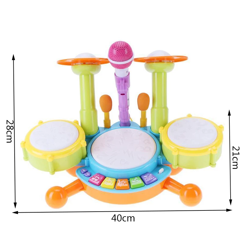 Детский Музыкальный барабан игрушка детский оркестровый барабан Комплект Электронный ударный музыкальный инструмент образовательные