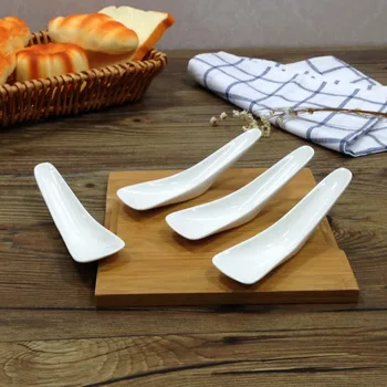 

Ceramic Dish, One-Bite Appetizer Spoon, Spoon Shape Dish set of 4pcs