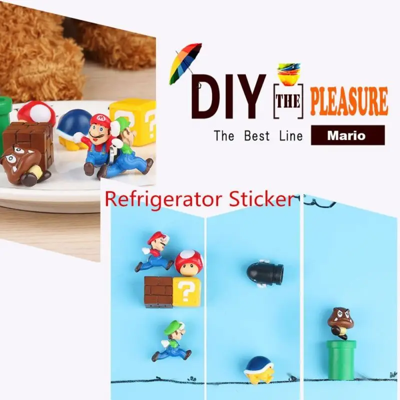 Творческий мультфильм стикер для холодильника Супер Марио декоративные мощный магниты на холодильник китайский стиль