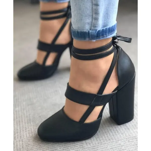 

women wedding shoes woman pumps thick high heels ankle strap ladies gladiator Zapatos Mujer sapato feminine chaussure WM17973